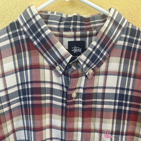 Stussy Long Sleeve Button Down Plaid Shirt Size XL new Without Tags! - Picture 2 of 7